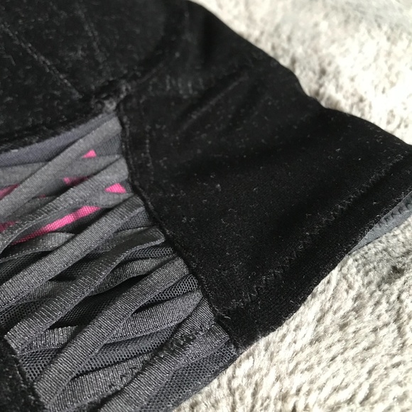 La SENZA Black Velvet Bustier Crop top Bra 32C/34B - Picture 3 of 8
